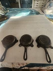 Vintage, SALESMAN SAMPLE CAST IRON ASH TRAYS, SELLING GRISWOLD AND WAGNER