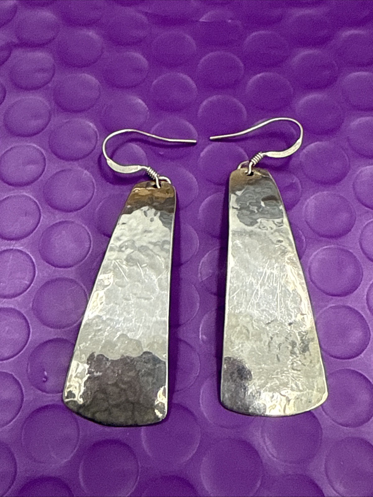 ❤️ MB Sterling Silver Solid Hammered Rectangle Sh… - image 1