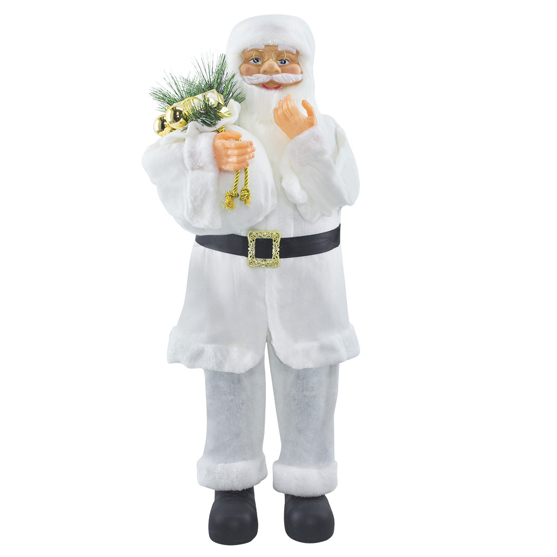 Papá Noel con Traje Blanco 144506 Adorno Navideño Decoración de 90H cm