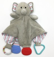 Modern Baby Gray Elephant Snuggle Blankie Security Blanket Lovey Teether Toy
