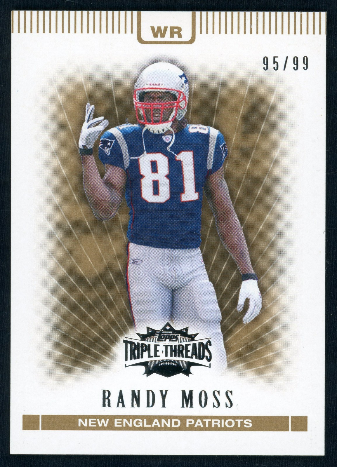 2007 Topps Triple Threads Gold Parallel #61 Randy Moss #'d /99 HOF