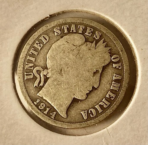 1914 Silver Mercury Dime, VG Condition