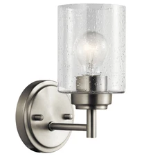 Kichler Winslow 9" Brushed Nickel Wall Sconce Light Seeded Glass Fixture 45910NI