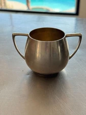 Empire Crafts Quadruple Plate Sugar Bowl – Art Deco Double-Handled Gold Wash