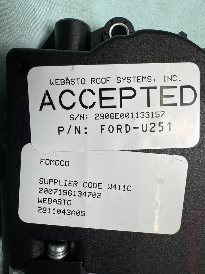 06-10 Ford Explorer Sport Trac Mercury Mountaineer Front Sunroof Moonroof Motor - Image 2 of 4