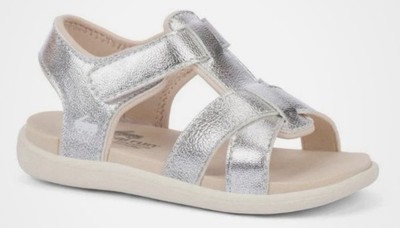 NEW Girl s See Kai Run Basics Toddler Shayna Sandals Silver Metallic Sz 11