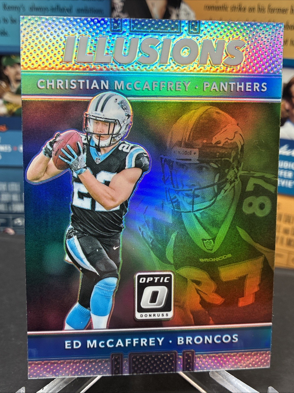 2017 Donruss Optic - Illusions Christian/Ed McCaffrey #18 Holo Silver Prizm RC