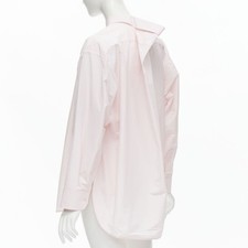 BALENCIAGA 2016 pink button pinched collar oversized shirt FR38 S