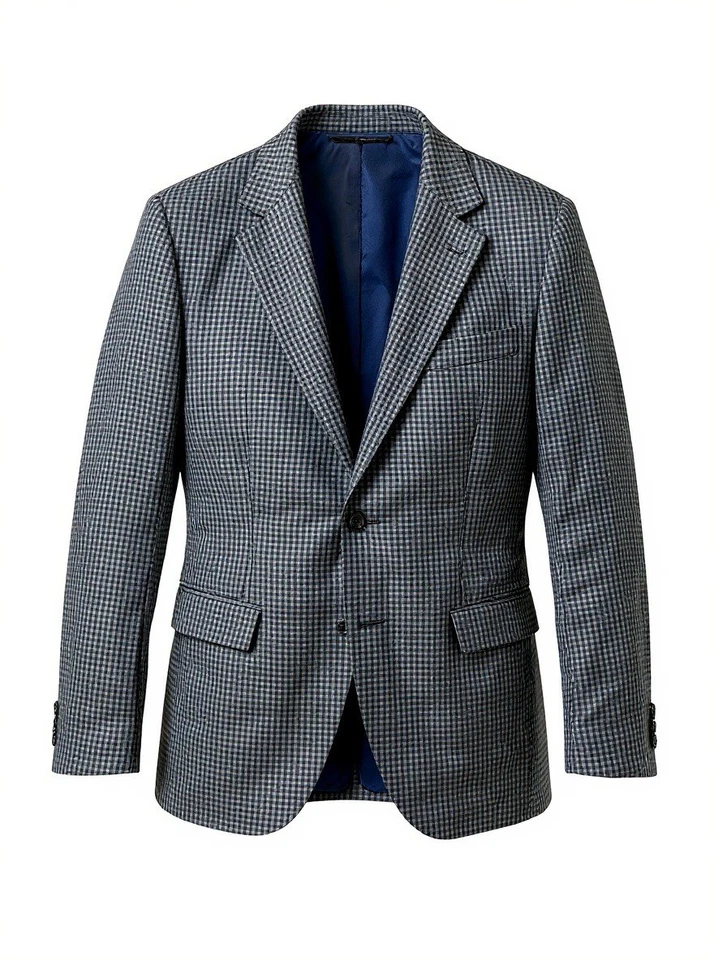 Abrigo deportivo Michael Kors para hombre calce clásico azul a cuadros 48R usado en excelente estado Foto 2 de 4