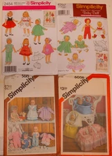 4 UNCUT Simplicity  Patterns  Doll Outfits Sm-Large #5615, #6056, #4707 খ