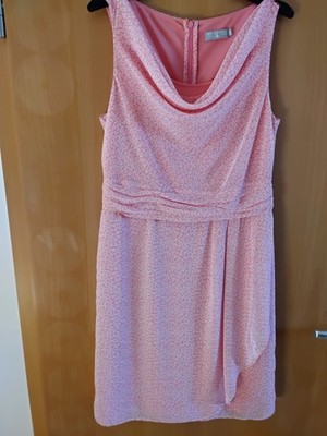 In Linea Sommerkleid Rosa dezent weiss gemustert, Gr. 38 gefüttert.