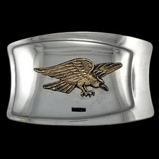 Vintage Bald Eagle Belt Buckle Silver Tone Gold Finish Western Accessory