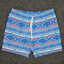 Chubbies Men's XXL Blue Aztec Swim Trunks 7" Geometric Southwestern Lined Shorts
