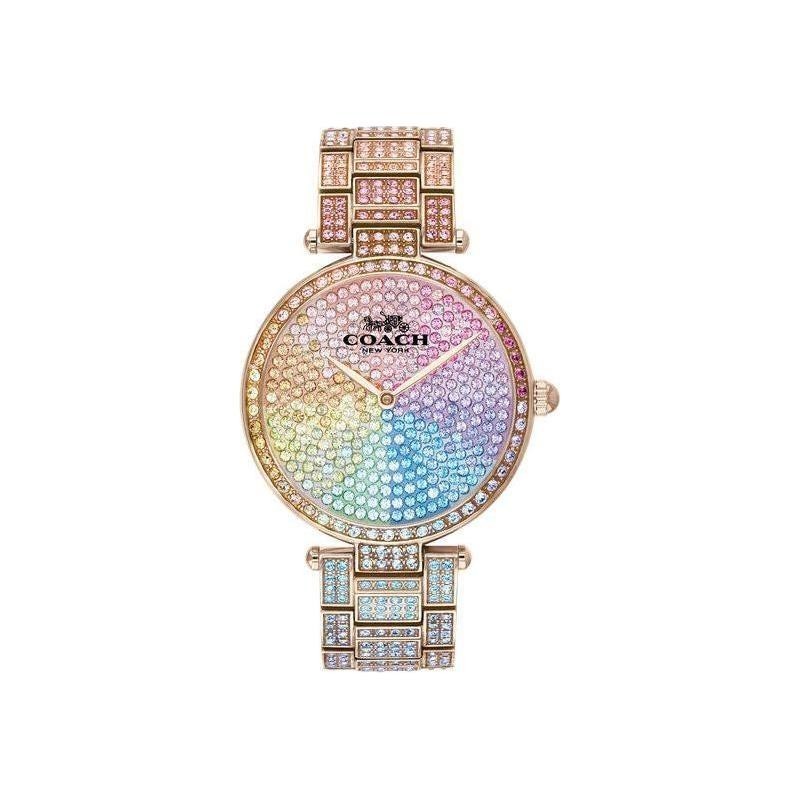 Coach 14503429 Crystal Rainbow Band & Crystal Rainbow Pave Dial Ladies Watch