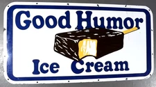 GOOD HUMOR ICE CREAM PORCELAIN ADVERTISING SIGN