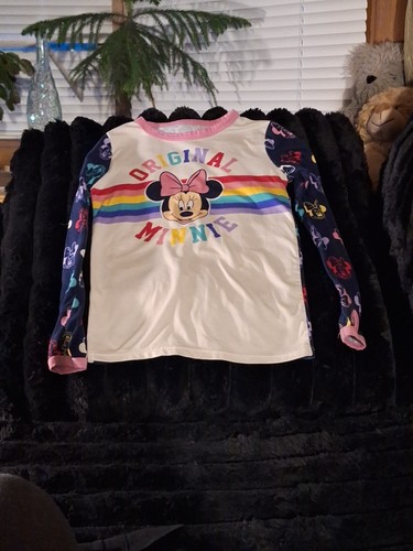 4 Tops 4/5 Girls A Minnie Mouse Pj, Long Sleeve Blck, Navy Tank & Butterfly Tank - Picture 13 of 24