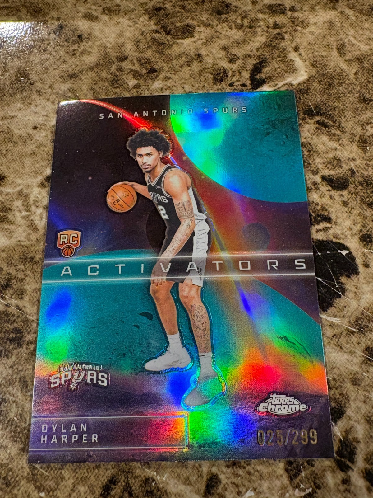 DYLAN HARPER 2025-26 Topps Chrome Activators Teal #AC-12 Spurs Rookie /299