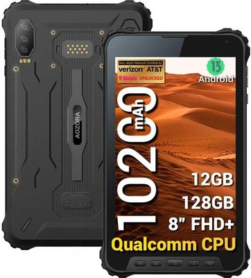 8'' Rugged Android Tablet FHD+ 600nits 128GB IP68 IP69K GPS NFC LTE