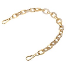 15 Inch Acrylic Chain Purse Strap Replacement Luxury Handbag Strap, White Brown