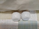 set of 2 vintage milk glass salt and pepper shakers with roses on them — photo 5