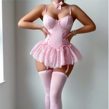 Sexy Cami Lingerie Teddy Lace Bodysuit Babydoll Garter Stockings Corset Backless