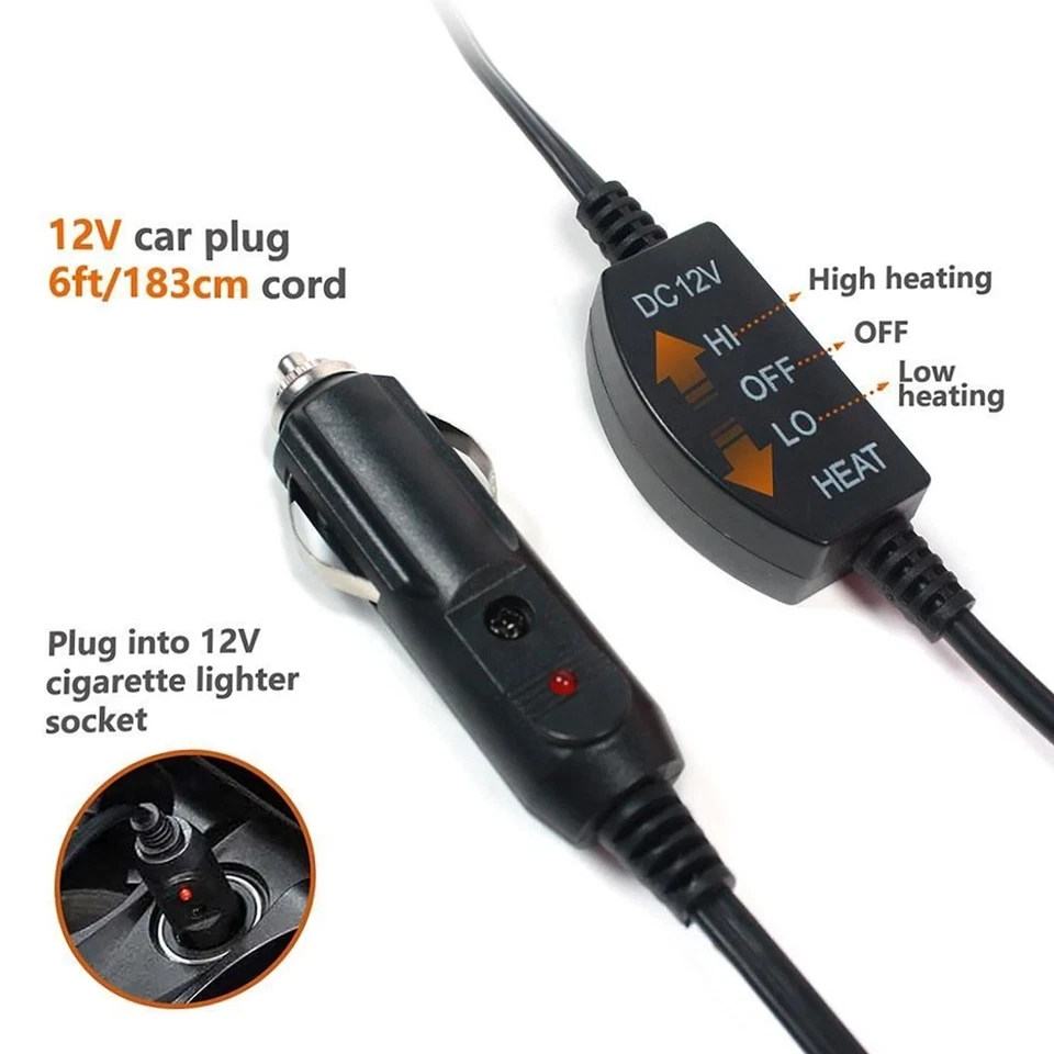 NEU 145*100cm Heizdecke Für 12V Zigarettenzünder Reisedecke Camping Winter - Bild 4 von 4