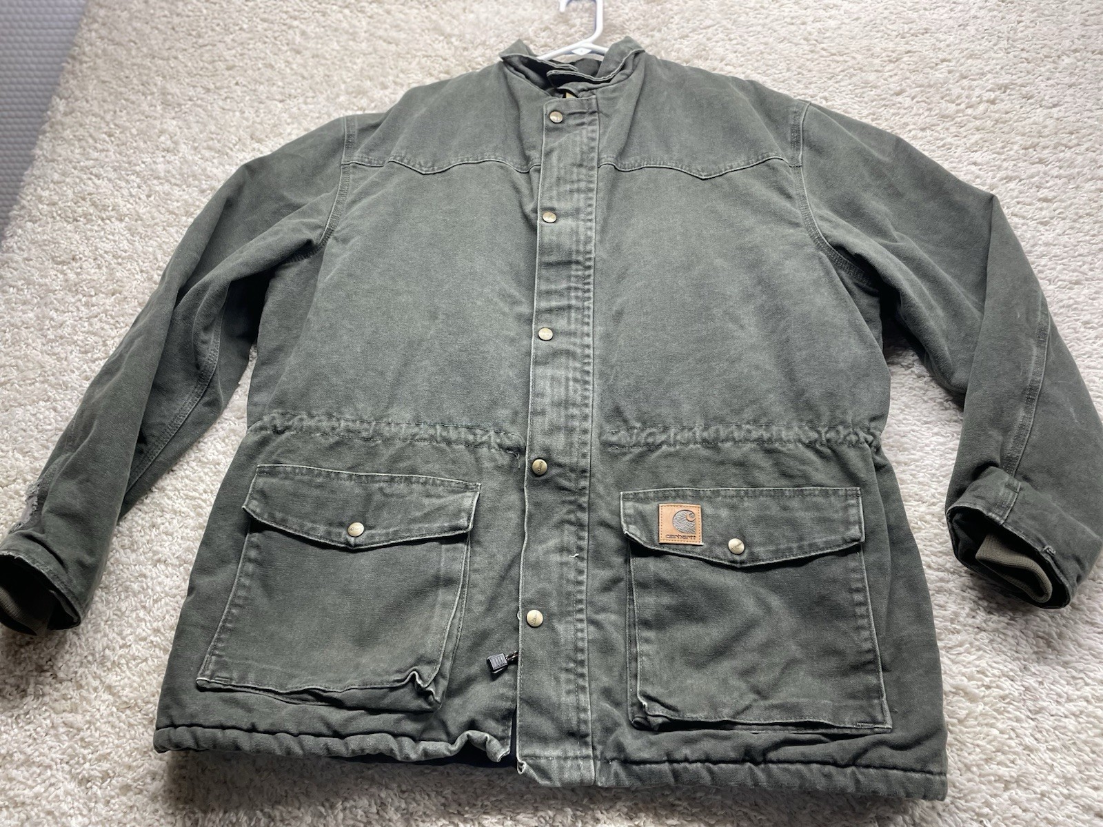 Carhartt, Men's Vintage Carhartt C46 MOS Work Jacket Size XL Regular Green Made In USA