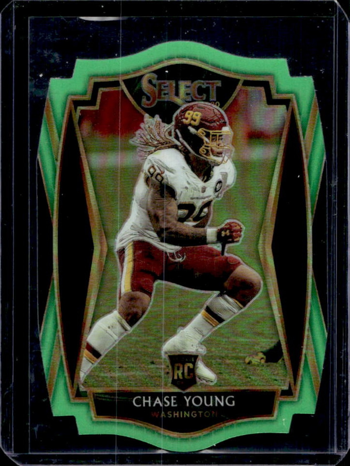 2020 Select Chase Young RC Neon Green Prizm Die Cut Rookie Premier #164