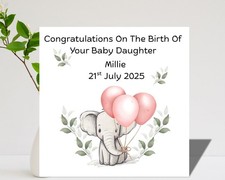 Personalised New Baby Daughter Card On The Birth of Your Baby Daughter