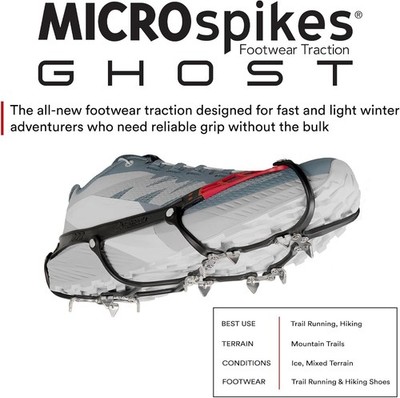 Kahtoola GHOST ULTRALIGHT MICROspikes Winter Traction, Ice Grips - Large, Lava