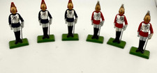 Vintage Britains Detail Household Cavalry Dismounted Guards 6 Figures Metal Base