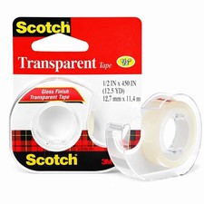 Scotch Transparent Tape 1/2'' X 450'' 3 PCS
