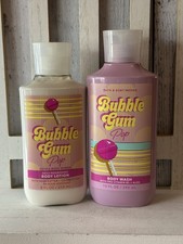 2pc Bath  Body Works BUBBLE GUM POP Body Wash  Body Lotion NEW Set Bubblegum