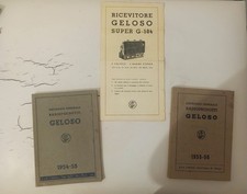 Lotto Cataloghi Geloso 1954/55 -1955/56 + Depliant Ricevitore Geloso Super G 504