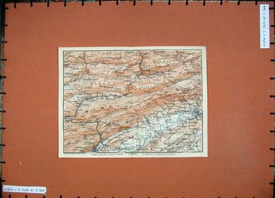 Original alter antiker Druck 1905 Farbkarte Buren Solothurn Tavannes Biel Ruti
