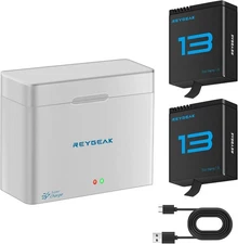 2-PACK 2100mAh BATTERIES W/ SLIM BATTERY CHARGER FOR GOPRO HERO 13-NEW FREE S&H