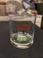 NEW “Making Spirits Bright!" 11oz Whiskey Rocks Glass Tumbler