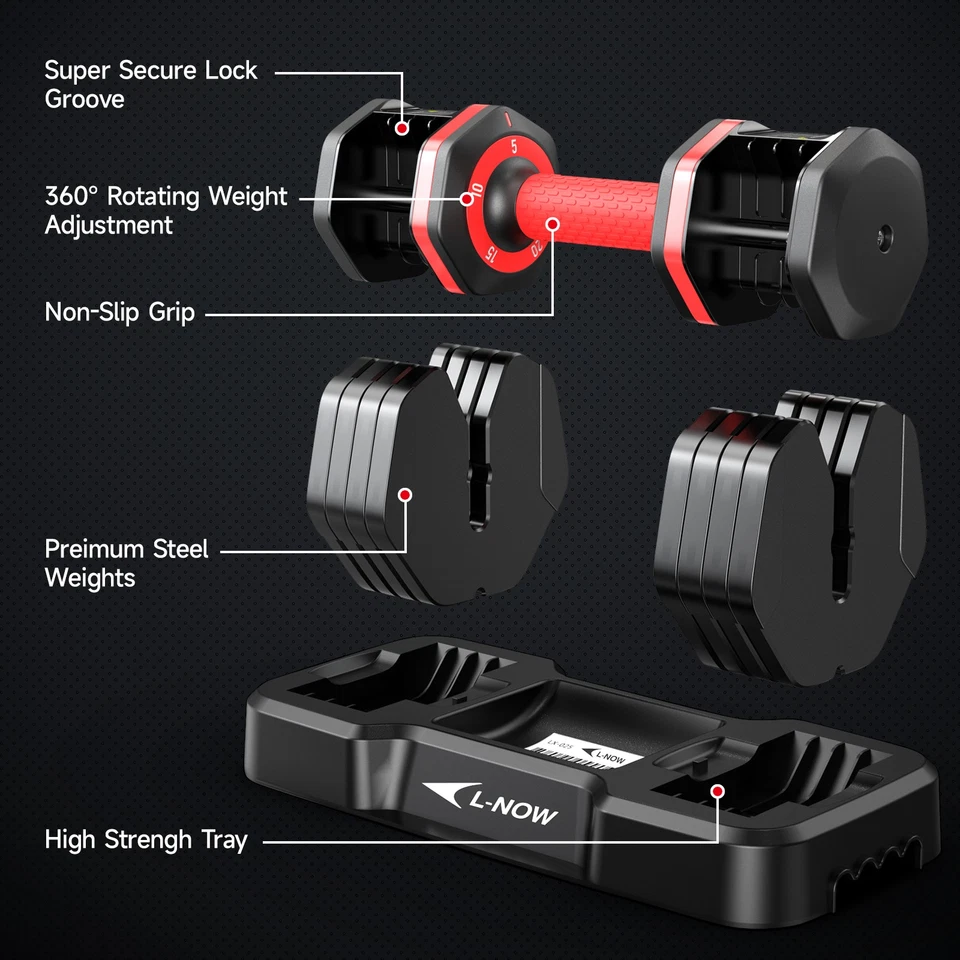 Adjust Dumbbell Set Adjustable Weight Dumbbell Set body Fitness Workout 25*2 - Image 2 of 4