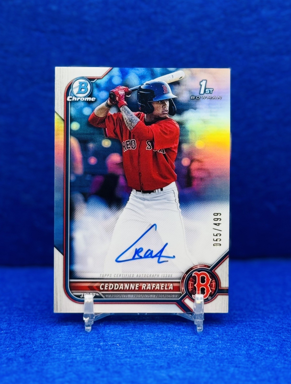 2022 Bowman Chrome 1st Ceddanne Rafaela Refractor Rookie RC Auto /499 Red Sox