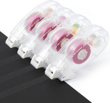 4 Pack Double Sided Tape Roller for Crafts, 0.33In X 26.25FT Adhesive Glue Runne