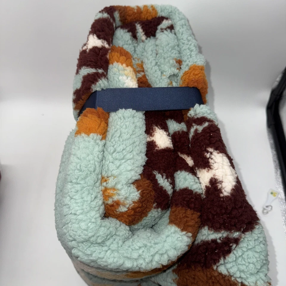 Pendleton Twin Blue Sherpa Fleece Blanket Aztec Southwest Soft 66” X 92” - Image 3 of 4