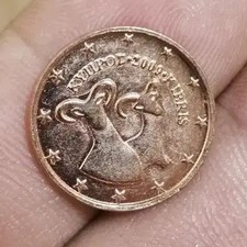 Cyprus 2009 1 Euro Cent Coin - Rare Die-Cut Error