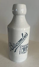 BISCOMBE PLYMOUTH GINGER BEER STONEWARE BOTTLE