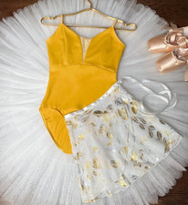 Ballet Skirt Tutu High Quality Leotard Girls Floral Print Ballet Dance Dress