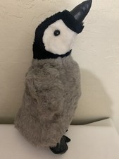 Sea World Penguin Plush 17" Stuffed Animal Sea World Vintage 1987 Gray Black