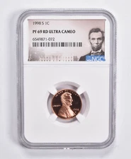 1998-S PF69 RD Lincoln Memorial Cent NGC Special Label