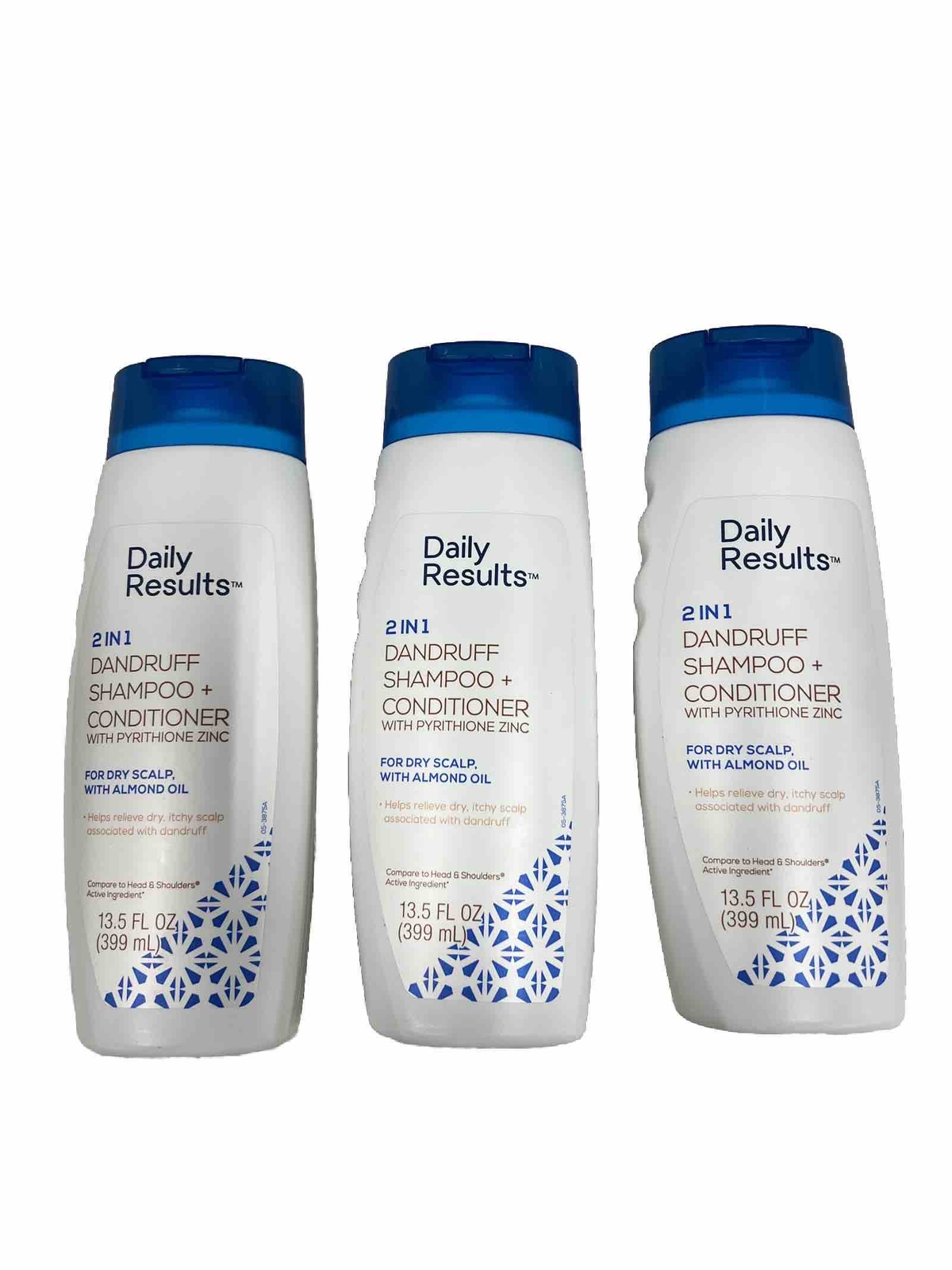 Daily Results 2-IN-1 Dandruff Shampoo + Conditioner 13.5 Oz Each (3 PACK)