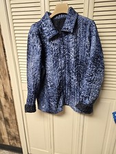 Quilted Reversible Boxy Puff Jacket Black Other Side Blue Tie Die Look Size Xxl