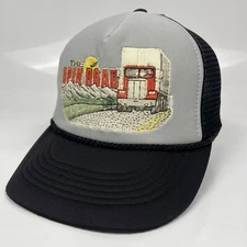 Vintage 80s The Open Road Trucker Hat Snapback Cap Grey & Black 90s - READ