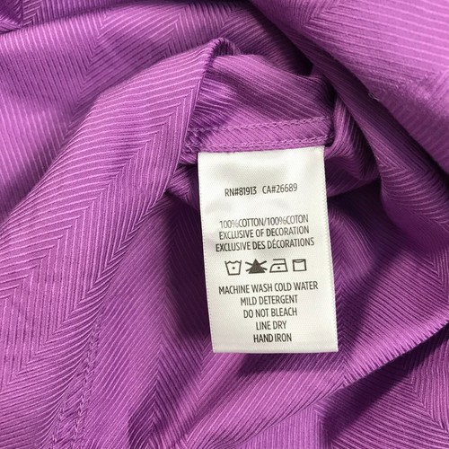 Camicia Robert Graham uomo 2XL viola manica lunga bottoni vestibilità classica cotone - Foto 12 di 12